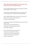 WGU C955 Applied Probability and statistics Exam 102 Questions with Verified Answers&comma;100&percnt; CORRECT
