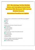D311 Microbiology Verified Multiple  Choice and Conceptual Actual Exam  Questions With Reviewed 100&percnt; Correct  Detailed Answers  Guaranteed Pass&excl;&excl;Current Update 
