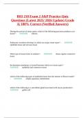 BIO 210 Exam 2 A&P Practice Quiz Questions &lpar;Latest 2025&sol; 2026 Update&rpar; Grade A&vert; 100&percnt; Correct &lpar;Verified Answers&rpar;