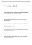 Fire Instructor 1 final Exam Questions and Answers