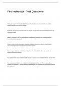 Fire Instructor I Test Questions and Answers