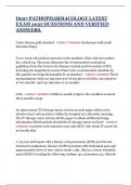 D027 PATHOPHARMACOLOGY LATEST EXAM 2025 QUESTIONS AND VERIFIED ANSWERS