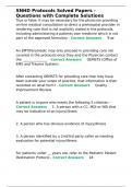 SNHD Protocols Solved Papers - Questions with Complete Solutions&period;