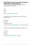SNHD EMS Protocol Exam EMT Questions and Answers &lpar;Solved Papers&rpar;&period;