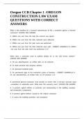 Oregon CCB Chapter 1 -OREGON CONSTRUCTION LAW EXAM QUESTIONS WITH CORRECT ANSWERS&period;
