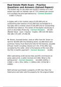 Real Estate Math Exam &ndash; PReal Estate Math Exam &ndash; Practice Questions and Answers &lpar;Solved Papers&rpar;&period;ractice Questions and Answers &lpar;Solved Papers&rpar;&period;