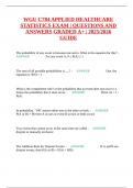 WGU C784 APPLIED HEALTHCARE STATISTICS EXAM &vert; QUESTIONS AND ANSWERS GRADED A&plus;