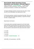 Real Estate Math Questions Exam Questions and Answers &lpar;Solved Papers&rpar;&period;