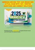 BERMUDA DRIVING TEST 2025 BRAND NEW ACTUAL EXAM WITH 100- VERIFIED QUESTIONS AND CORRECT SOLUTIONS