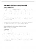 Bermuda driving test questions with correct answers