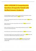 USPA CATEGORY D Comprehensive Questions &lpar;Frequently Tested&rpar; with Verified Answers Graded A&plus;