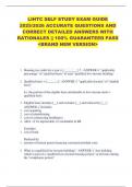 LIHTC SELF STUDY EXAM GUIDE  2025&sol;2026 ACCURATE QUESTIONS AND  CORRECT DETAILED ANSWERS WITH  RATIONALES &vert;&vert; 100&percnt; GUARANTEED PASS  <BRAND NEW VERSION> 