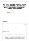 HIST 3711&colon; Histories of Indigenous Peoples and Canada FINAL EXAM TIP &lpar;with actual possible questions and answers 2025&rpar; Thompson Rivers University