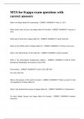 MTA for Kappa exam questions with correct answers