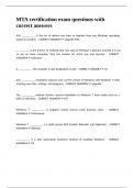 MTA certification exam questions with correct answers