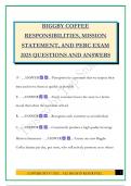 BIGGBY COFFEE RESPONSIBILITIES&comma; MISSION STATEMENT&comma; AND PERC EXAM 2025 QUESTIONS AND ANSWERS