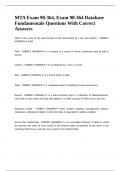 MTA Exam 98-364&comma; Exam 98-364 Database Fundamentals Questions With Correct Answers&period;
