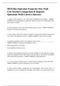 MTA Bus Operator Exam for New York City Section 1 Inspection & Reports Questions With Correct Answers&period;