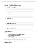  GOVT 220 Quiz 1 Week 7 Module 7 Quiz&colon; Political Parties&vert;Latest complete 100&percnt; Questions & Answers 2025&sol;26&period;