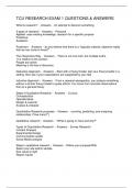 TCU RESEARCH EXAM 1 QUESTIONS & ANSWERS