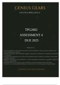 TPG2602 ASSESSMENT 4 2025 &lpar;EXCEPTIONAL RESPONSE&rpar; PORTFOLIO 4  DUE 2025