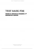 Test Bank for Medical Surgical Nursing 7th Edition By Linton