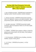 Nursing 1002 Final Marquette University  Questions With Complete Solutions &vert; Accurate  100&percnt; &vert; Sure To Pass&excl;&excl; 