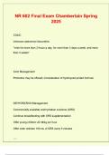 NR 602 Final Exam Chamberlain Spring 2025 questions and answers