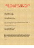 NR 601 FINAL EXAM &lpar;2025 UPDATE&rpar; QUESTIONS AND ANSWERS