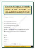 SONOSIM PANCREAS&colon; ANATOMY AND PHYSIOLOGY MASTERY TEST 2025 QUESTIONS AND ANSWERS