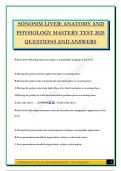 SONOSIM LIVER&colon; ANATOMY AND PHYSIOLOGY MASTERY TEST 2025 QUESTIONS AND ANSWERS