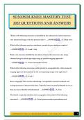 SONOSIM KNEE MASTERY TEST 2025 QUESTIONS AND ANSWERS