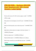 BTM 200 EISEL &ndash; Hardware 2025&sol;2026  Exam Questions with 100&percnt; Correct  Answers &vert; Latest Update 