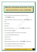BREAST SONOSIM MASTERY TEST 2025 QUESTIONS AND ANSWERS