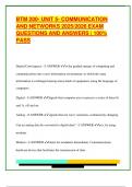 BTM 200- UNIT 5- COMMUNICATION  AND NETWORKS 2025&sol;2026 EXAM  QUESTIONS AND ANSWERS &vert; 100&percnt;  PASS