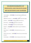 NEUROSONOGRAPHY OF NEONATES AND INFANTS EXAM 2025 QUESTIONS AND ANSWERS