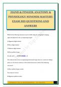 HAND & FINGER&colon; ANATOMY & PHYSIOLOGY SONOSIM MASTERY EXAM 2025 QUESTIONS AND ANSWERS