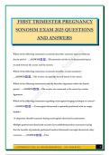 FIRST TRIMESTER PREGNANCY SONOSIM EXAM 2025 QUESTIONS AND ANSWERS