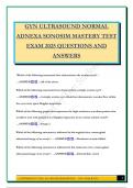 GYN ULTRASOUND NORMAL ADNEXA SONOSIM MASTERY TEST EXAM 2025 QUESTIONS AND ANSWERS