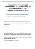 WGU D099&rpar; BUS 3130 SALES MANAGEMENT - OA REVIEW&comma; PRE-ASSESSMENT SALES MANAGEMENT QUESTIONS AND ANSWERS