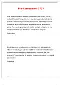 Pre-Assessment C723 questions and answers