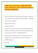 FHN1 Doris Bowman VSIM 2025&sol;2026  Exam Questions and Verified Answers &vert;  Already Graded A&plus; 