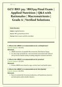GCU BIO 319 &sol; BIO319 Final Exam &vert; 2026&sol;2027 &vert; Applied Nutrition &vert; Q&A with Rationales &vert; Macronutrients&comma; Vitamins&comma; Metabolism & Disease Prevention &vert; Grade A &vert; Verified Solutions