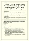 PSYC 210&sol; PSYC210 &vert; Module 1 Exam&vert; Abnormal Psychology&vert; Questions & Answers&vert; Grade A &vert;Latest Update &lpar;2026&rpar; &vert; Portage Learning  