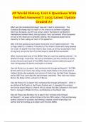 AP World History Unit 6 Questions With Verified Answers&excl;&excl;&excl; 2025 Latest Update Graded A&plus;