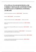 CNA FINAL EXAM QUESTIONS AND CORRECT DETAILED ANSWERS WITH RATIONALES &lpar;VERIFIED ANSWERS&rpar; &vert;ALREADY