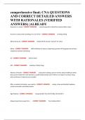 comprehensive final&semi; CNA QUESTIONS AND CORRECT DETAILED ANSWERS WITH RATIONALES &lpar;VERIFIED ANSWERS&rpar; &vert;ALREADY