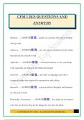 CFM 1 2025 QUESTIONS AND ANSWERS
