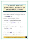 CERTIFIED FLOODPLAIN MANAGER TEST QUESTIONS 2025 WITH CORRECT ANSWERS
