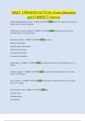 MSLT  UPDATED ACTUAL Exam Questions  and CORRECT Answer 